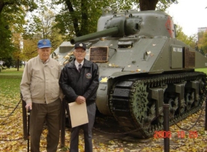 Art Boyle(left) at the Holy Roller in Victoria Park this past November with another WWII 1st Hussar, Phil Cockburn.